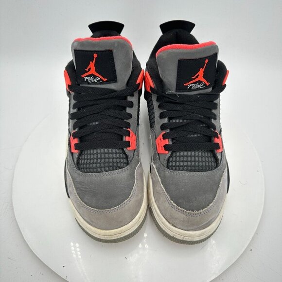 Nike Air Jordan 4 Youth Sz 6.5Y Women 8 408452-061 Infrared Grey Red Black Shoes - Picture 3 of 11